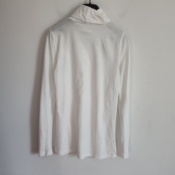 Ladies SZ S J Crew White Cotton Turtleneck - Picture 2 of 3